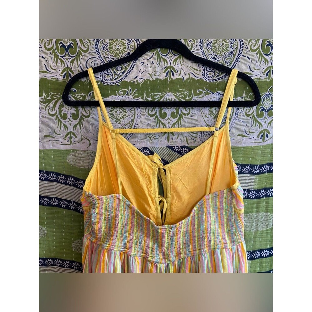 Free People Citrus Combo Poplin Dream Weaver Boho Maxi Dress Size Extra Large - Picture 12 of 16